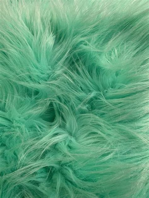 Eden Mint Green Shaggy Long Pile Soft Faux Fur Fabric For Fursuit