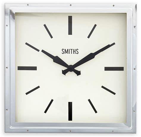 Chrome Smiths Deco Square Clock Cm Smiths Clocks