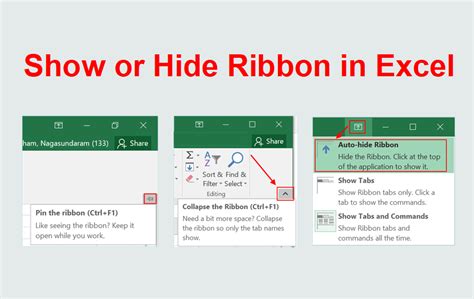 How To Show Or Hide The Excel Ribbon In Windows And Mac Infoxiao