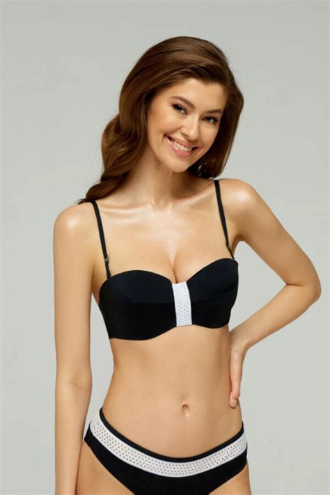 Marc Andre Yin Yang Bandeau Bikini With Hipster Black Style L2213