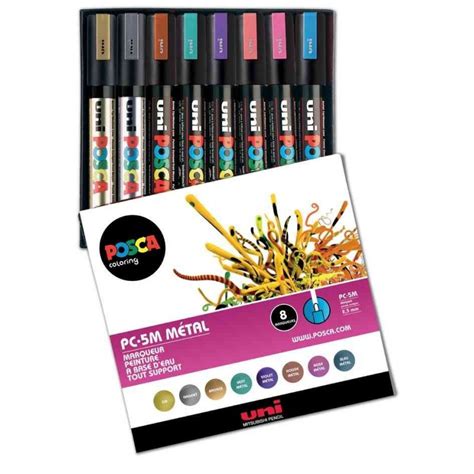 Stock Bureau Posca Bo Te De Marqueurs Pointe Conique Moyenne Posca