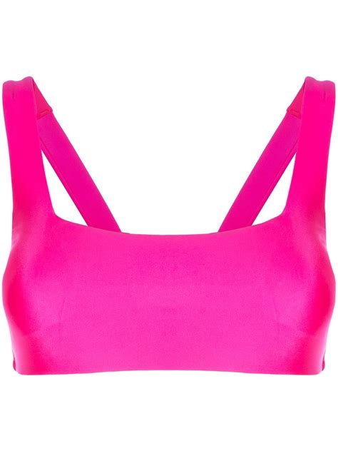 Duskii Square Neck Bikini Top Pink FARFETCH UK