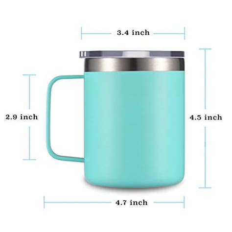 Civago Stainless Steel Coffee Mug Cup With Handle 12 Oz Double Wall