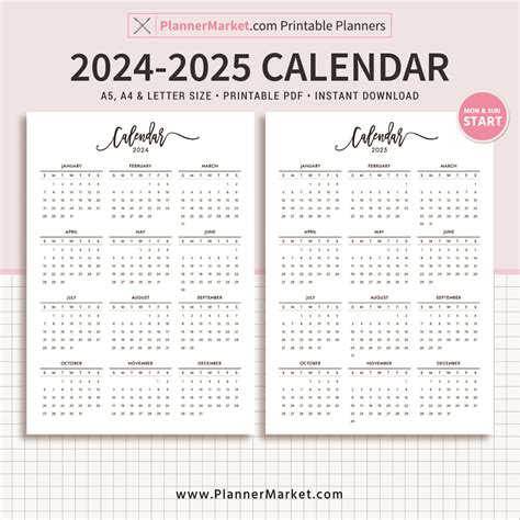 Printable 2024 And 2025 Calendars Your Essential Planning Tools 2025