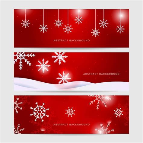 Premium Vector Christmas Red Background With Snow And Snowflake