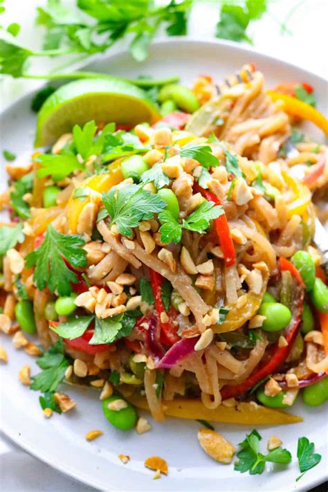 Easy Vegetarian Pad Thai - Pinch Me Good