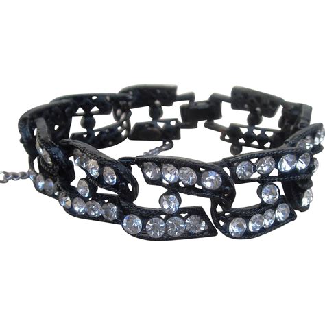 Weiss Signed Vintage Rhinestone Bracelet from runwayvintage on Ruby Lane