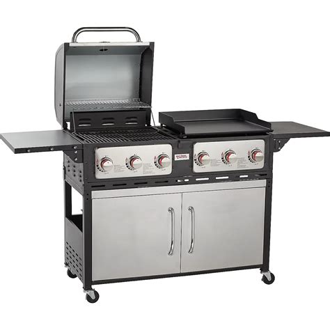 Royal Gourmet 4 Burners Portable Propane Gas Grill And Griddle Combo Grills In Black With Side