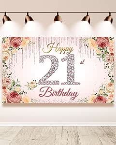 Amazon Htdzzi St Birthday Decorations For Her Rose Gold Happy