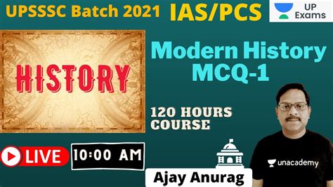 Modern History MCQ 1 UPSSSC 2021 Ajay Anurag YouTube