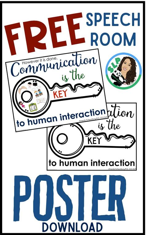 Communication Is The Key Poster Speech Therapy Posters Speech And