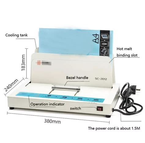 50 55MM ELECTRIC HOT Melt Glue Binder Book Binding Machine 220V For A4 A5 B5 A3 219 36
