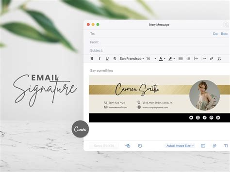 Carmen Email Signature Template Editable Canva Template Etsy Email