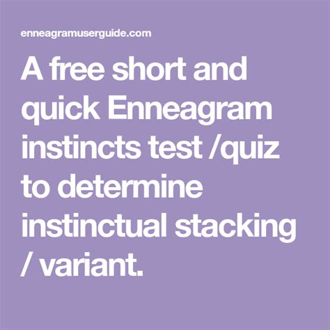 A free short and quick Enneagram instincts test /quiz to determine ...