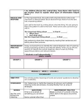 Hmh Into Reading Module Grade Lesson Plans Editable Tpt