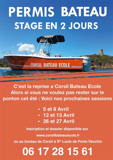 Permis Bateau Avec Corsil Bateau Ecole Office De Tourisme De Zonza