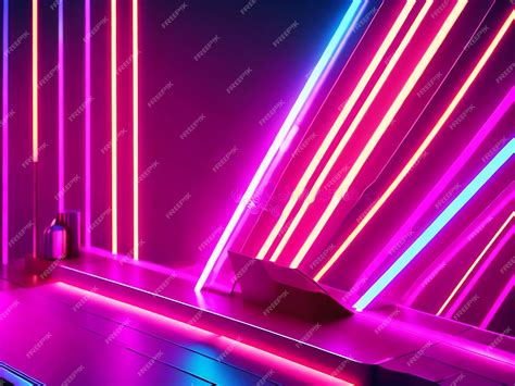 Premium Photo Creative 3d Technology Abstract Neon Light Background