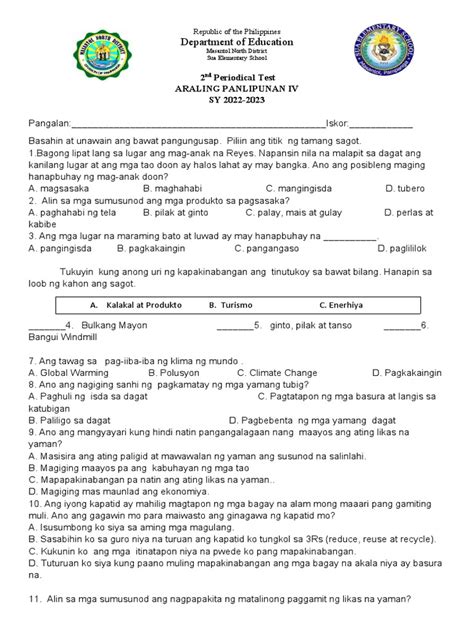 Pt Araling Panlipunan 4 Q2 Pdf