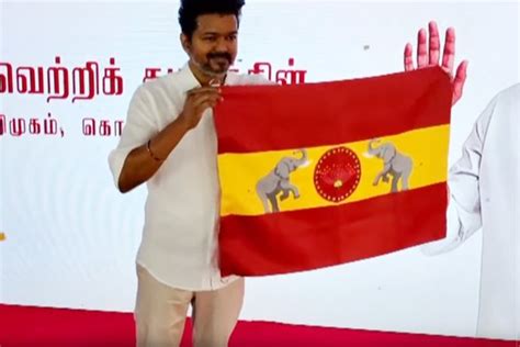 Vijay unveils his Party Flag