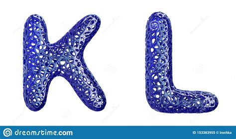 El Sistema Realista K L De Las Letras 3D Hizo Del Pl Stico Azul Stock