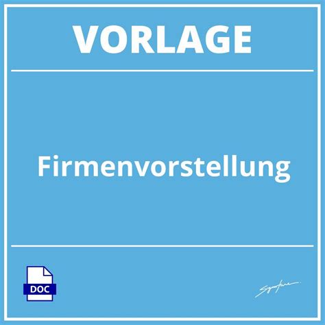 Firmenvorstellung Vorlage WORD PDF Wie Schreibe Ich