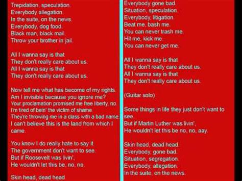 Michael Jackson They Dont Care About Us Letra Lyrics Youtube