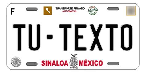 Placas Para Auto Personalizadas Sinaloa 2023 Meses sin interés