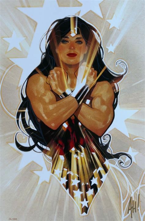 Adam Hughes Rare Wonder Woman Art Print Signed Sdcc Exclusive