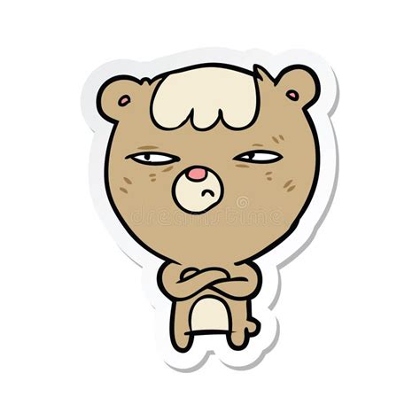 A Creative Sticker Of A Cartoon Angry Bear Stock Vector Illustration