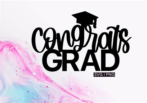 Congrats Grad Svg Graduation Cake Topper Svg Graduation Cap Etsy