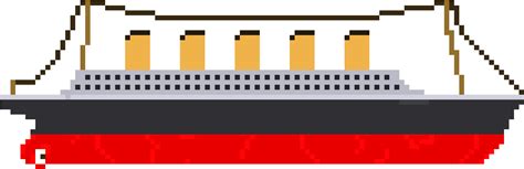 Rms Titanic With An Extra Smoke Stack Titanic Pixel Art Full Size Png Clipart Images Download