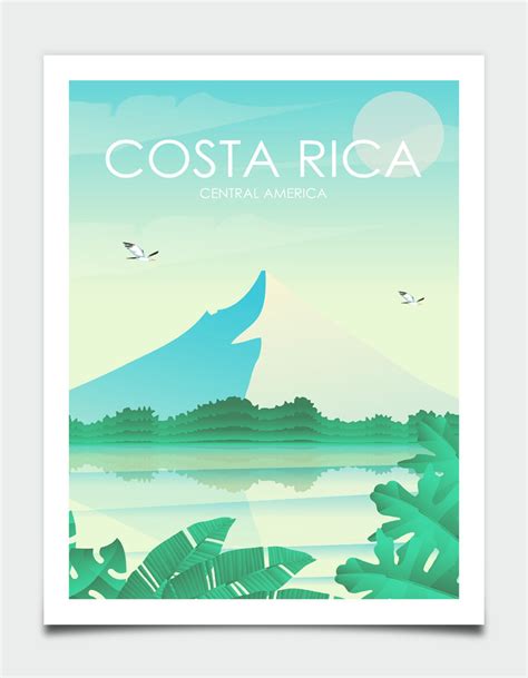 Costa Rica Travel Poster Costa Rica Retro Poster Retro Etsy Uk