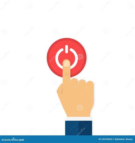 Pressing The Start Button Vector Illustration 61042960
