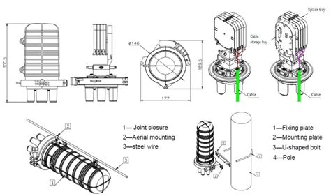 Dome Vertical Type Optical Fiber Splice Closure Feiboer Fiber Optic Cable