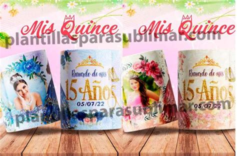 Mis xv años Plantillas tazas Plantillas para sublimar