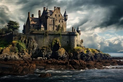 Premium Photo Ominous Scot Scottish Castle Generate Ai