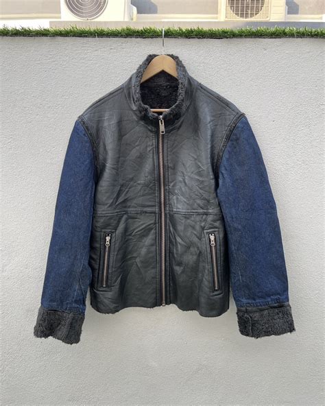 Japanese Brand 291295 Homme Denim Leather Jackets Grailed