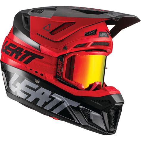 Leatt Kit Casco MX Con Maschera Moto 8 5 Composite V22 Rosso Maciag