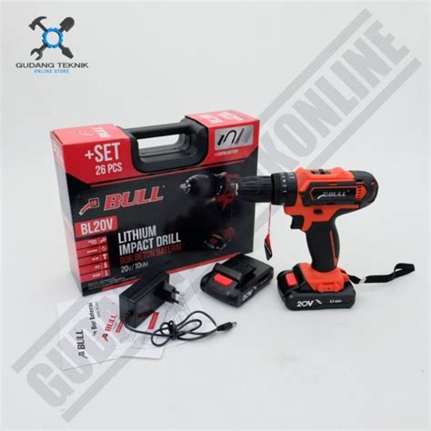 Jual Mesin Bor Baterai Beton 20v 20 V Bull Impact Cordless Drill