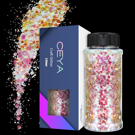 Amazon Ceya Chameleon Chunky Glitter Flamingo White Colors Set