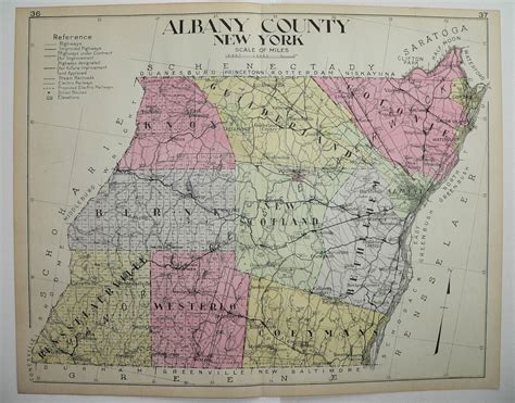 Albany County Map 1839 Albany Ny County Map Albany Map | Images and ...