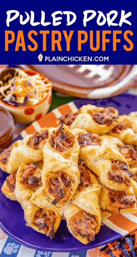 Pulled Pork Pastry Puffs Only 4 Ingredients Great Recipe For A Quick Lunch Dinner Or Party