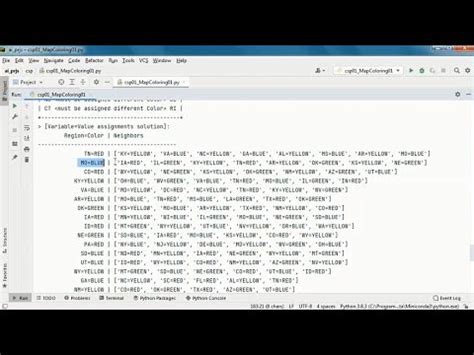 Map Coloring Constraint Satisfaction Problem Python Prototype