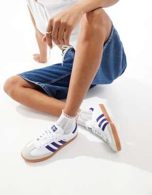 Adidas Originals Samba Og Sneakers In White And Purple Asos