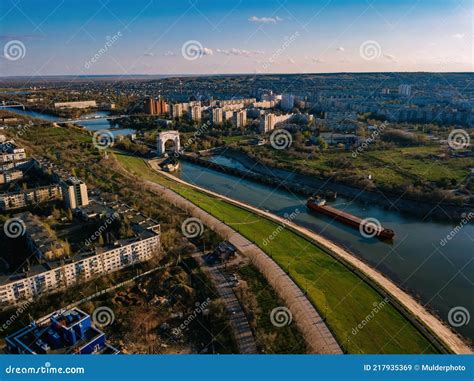 Volga-Don Shipping Canal in Volgograd, Aerial View Stock Image - Image ...