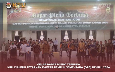 KPU Cianjur Gelar Rapat Pleno Tetapkan DPS Pemilu 2024