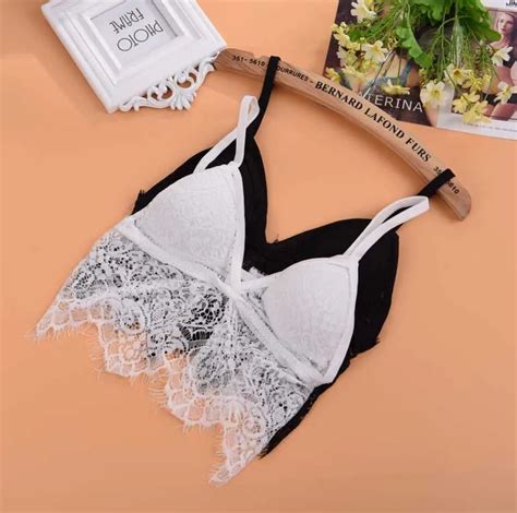 Strappy Lace Sexy Women Lingerie Casual Lace Bralette Padded Bra Stretch Sleeping Brassiere