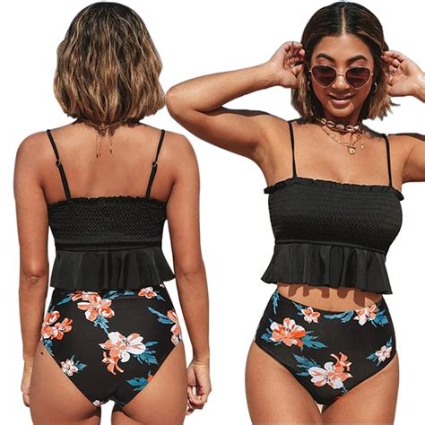 Strój Kąpielowy Bikini Dwuczęściowy Z Falbanką M Inna marka Moda