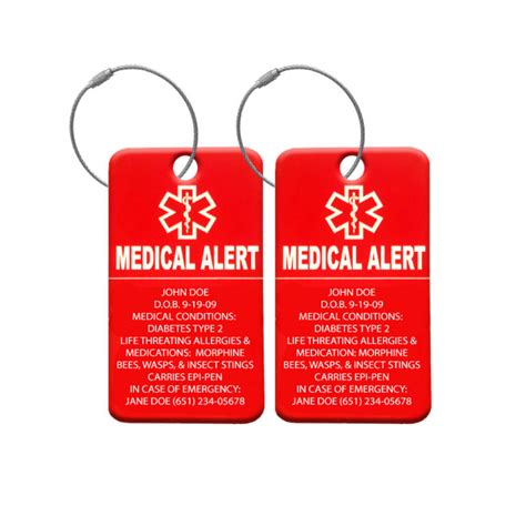 Medical Alert ID Luggage Bag Tag. Free Custom Engraving – Universal ...