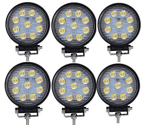 YITAMOTOR 27W 2 4 6PCS 4Inch Round Flood Work Light Bar Fog Driving